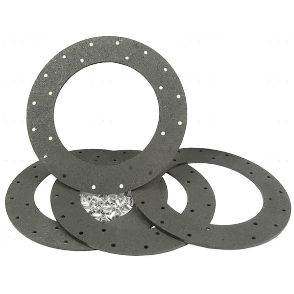 Aftermarket 80227031 Set of 4 Brake Linings With Rivets For Zetor UR1 UR2 3320 3340 4320 BRL40-0105 - main
